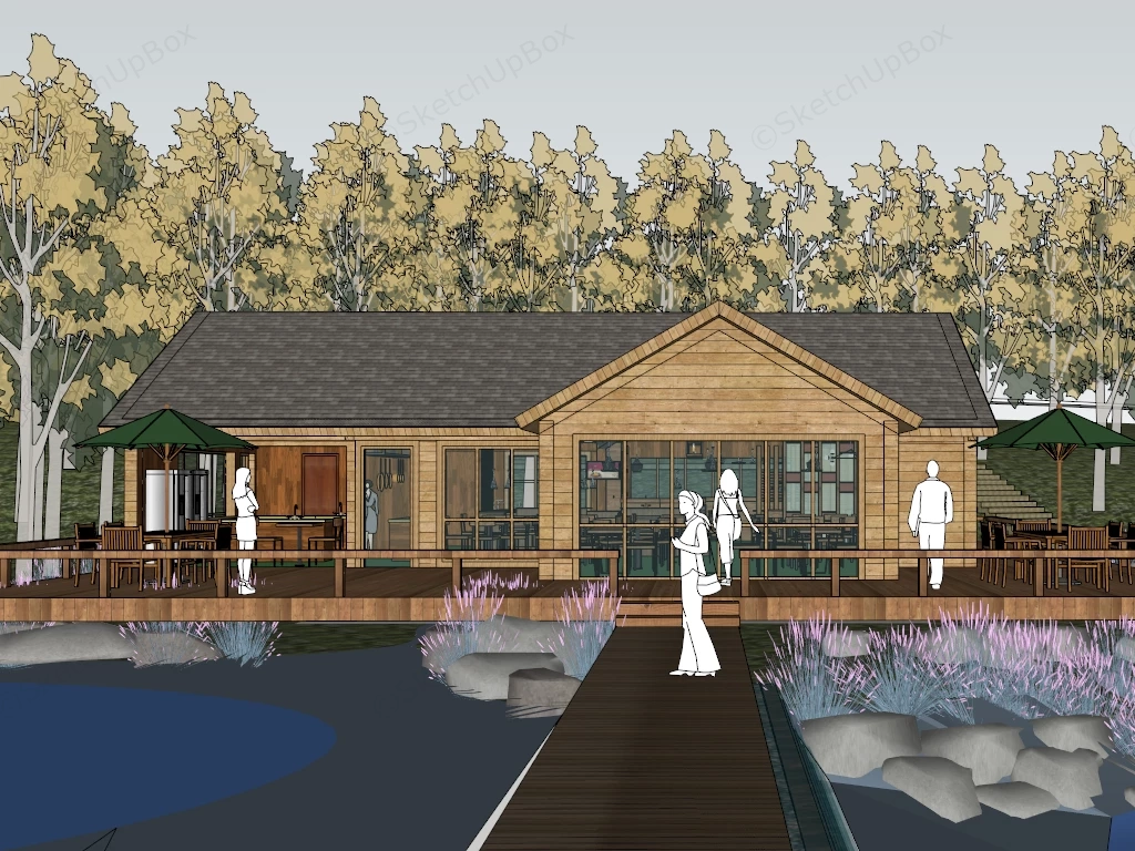 Lakeside Cafe sketchup model preview - SketchupBox
