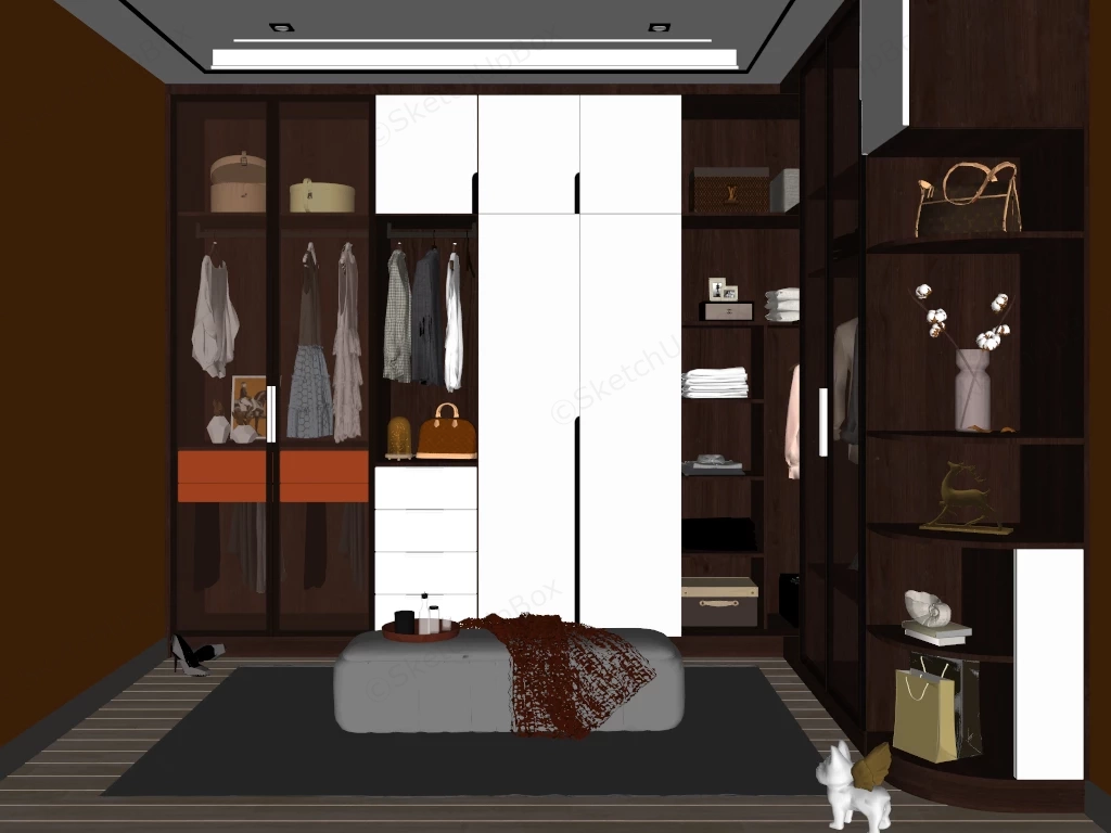 Modern Small Dressing Room sketchup model preview - SketchupBox
