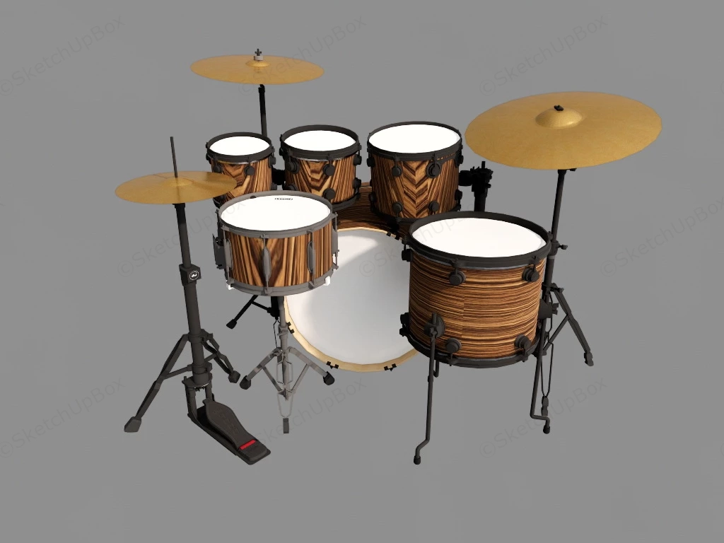 Acoustic Drum Set sketchup model preview - SketchupBox