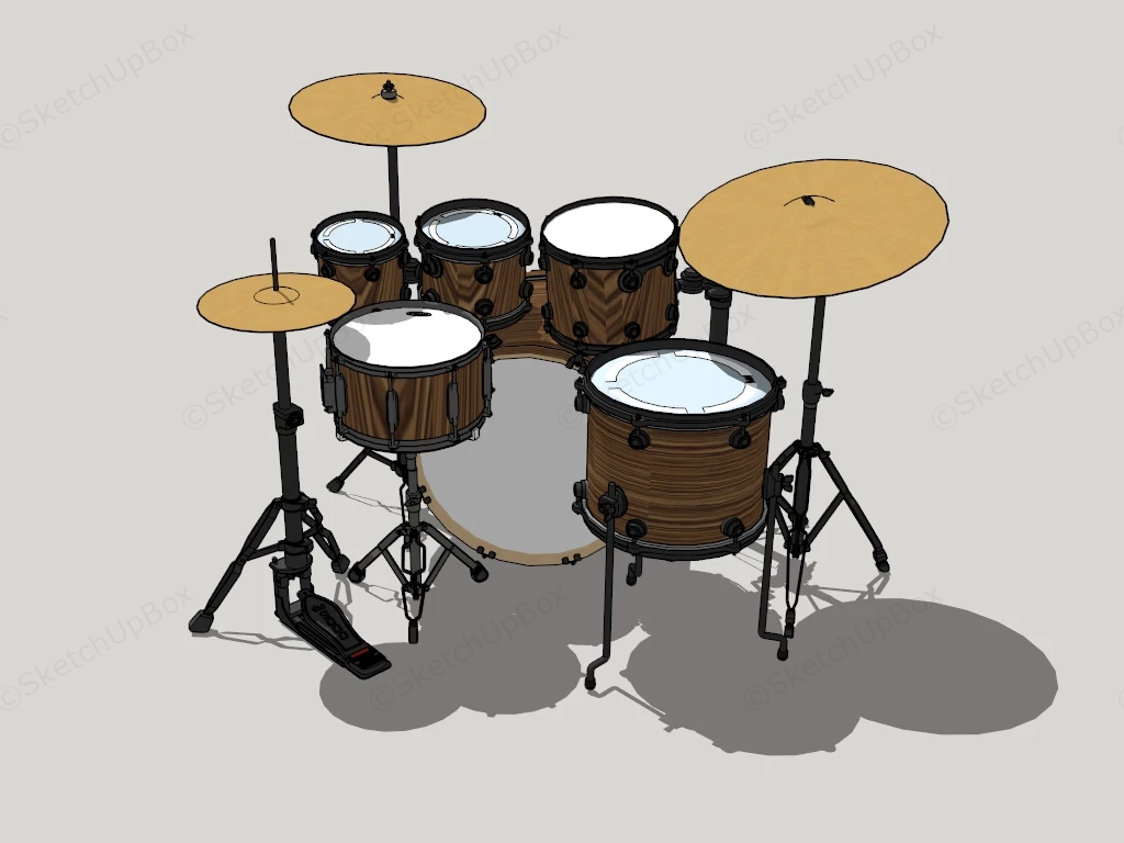 Acoustic Drum Set sketchup model preview - SketchupBox