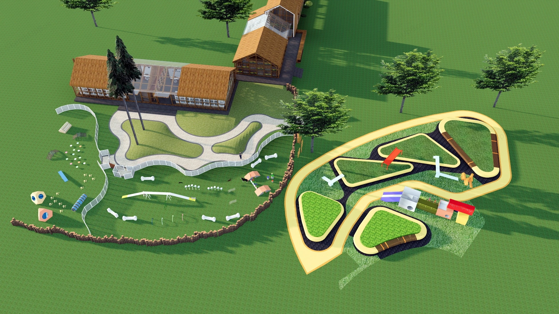 Dog Park & Shelter sketchup model preview - SketchupBox