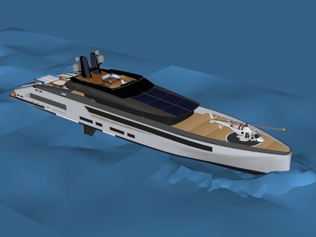 Luxury Yacht sketchup model preview - SketchupBox