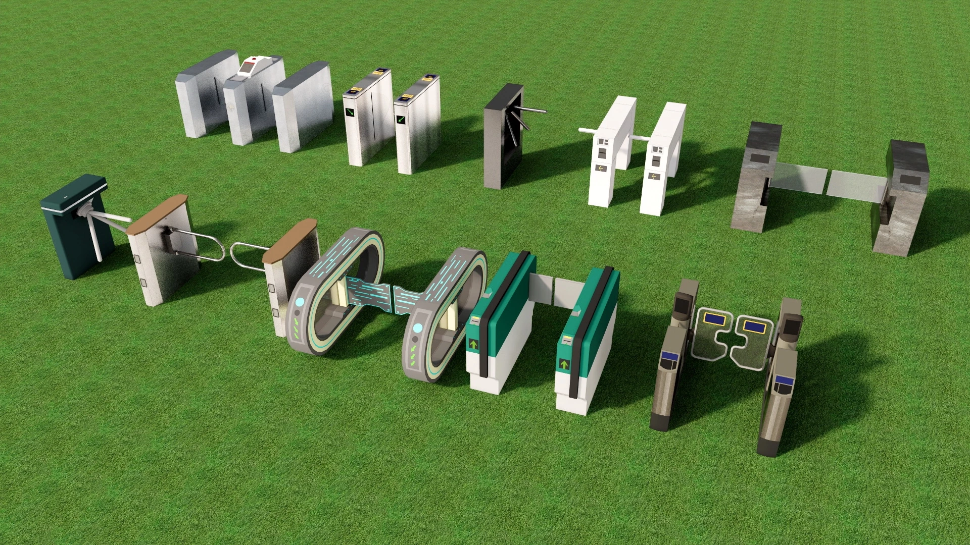 Automatic Ticket Gates sketchup model preview - SketchupBox