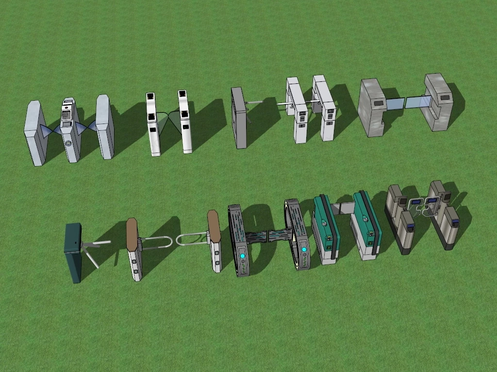 Automatic Ticket Gates sketchup model preview - SketchupBox