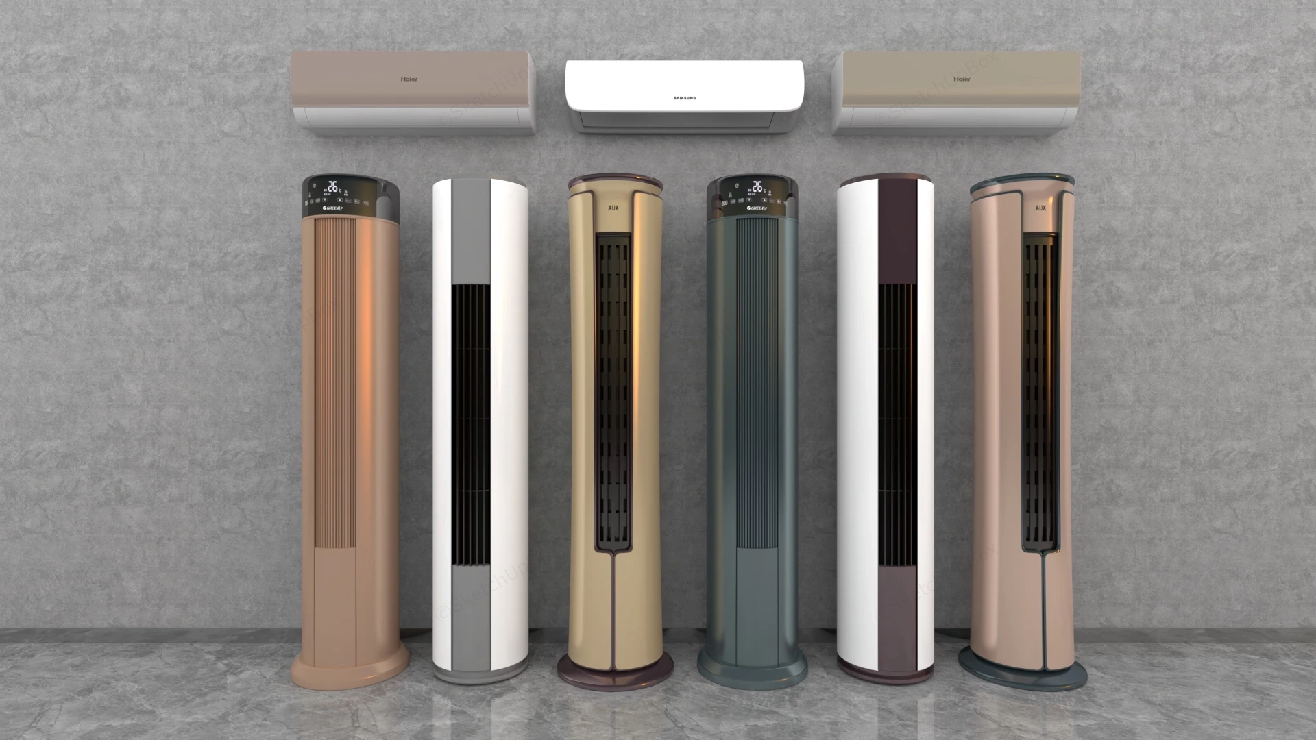Floor Standing Air Conditioner Units sketchup model preview - SketchupBox