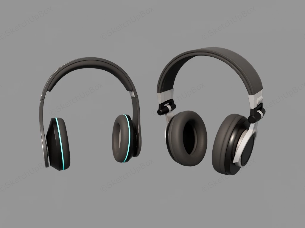 Wireless Headphones sketchup model preview - SketchupBox