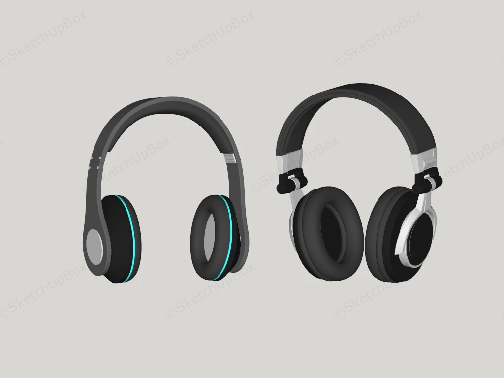 Wireless Headphones sketchup model preview - SketchupBox
