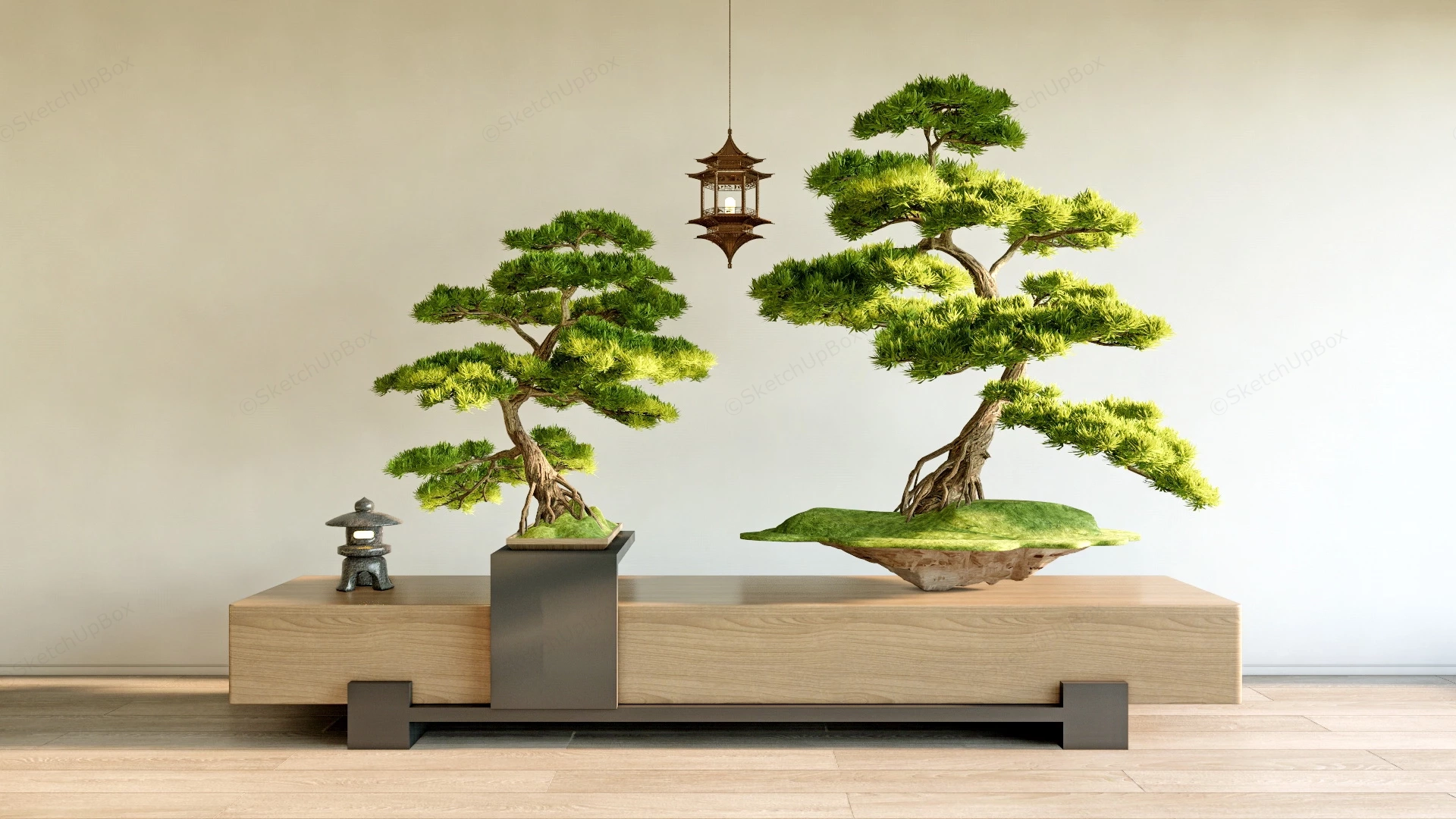 Miniature Indoor Bonsai Trees sketchup model preview - SketchupBox