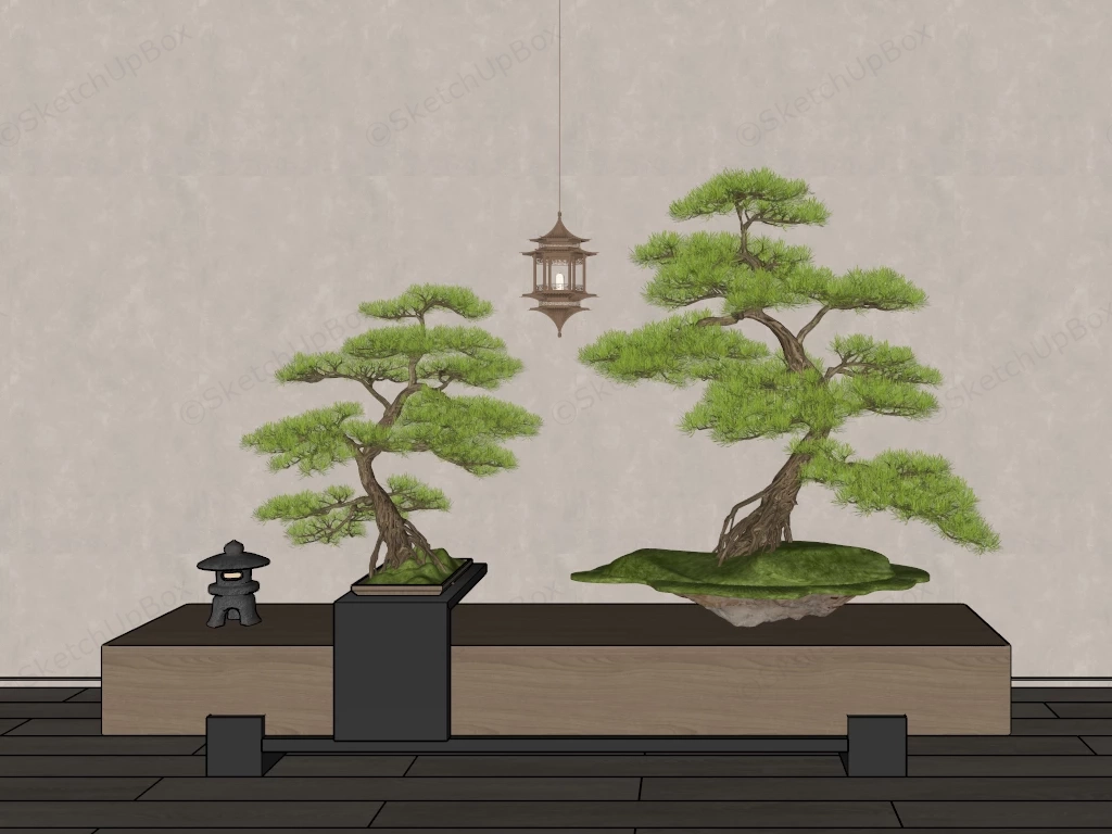 Miniature Indoor Bonsai Trees sketchup model preview - SketchupBox