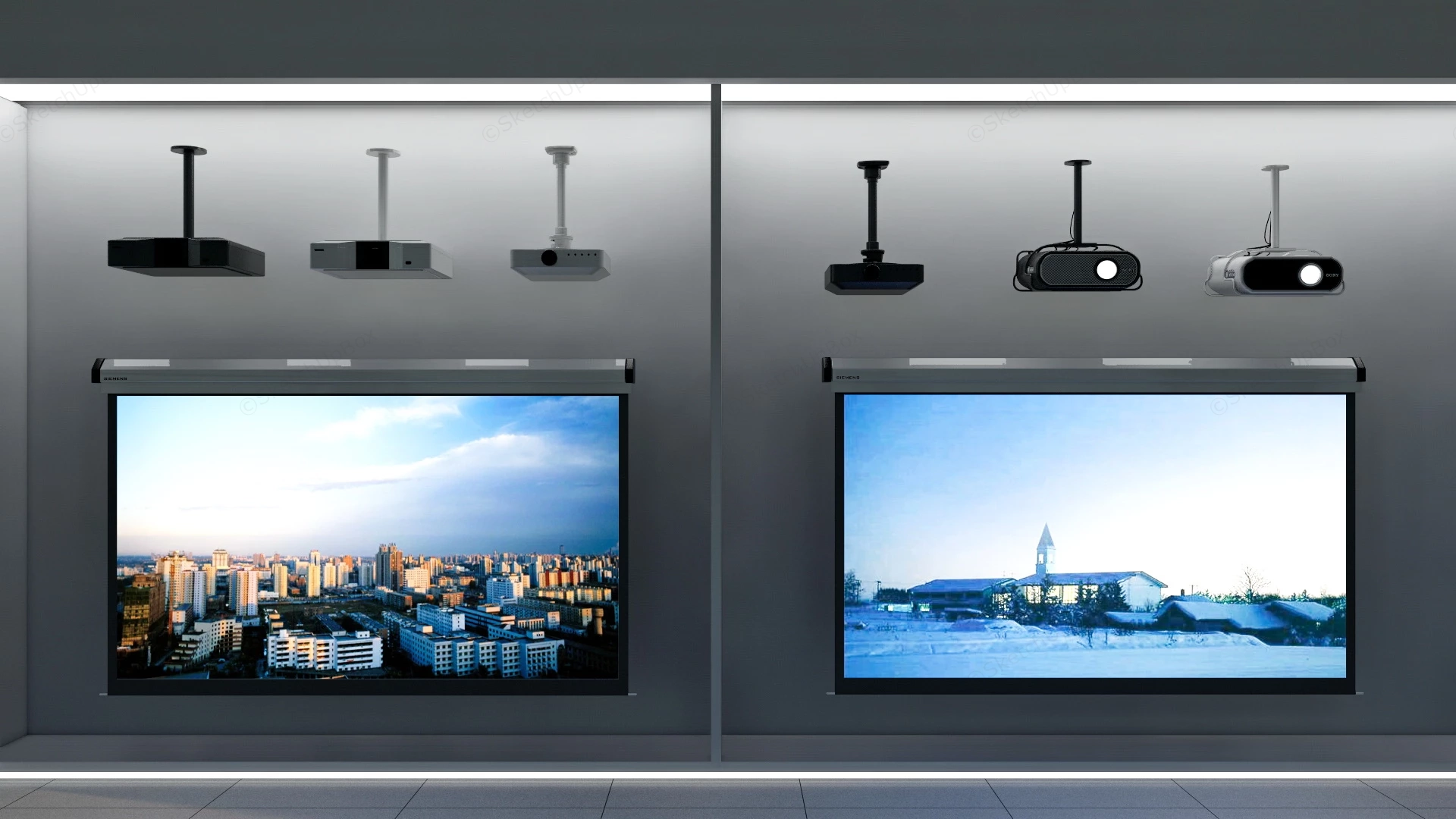 Projectors And Screens sketchup model preview - SketchupBox