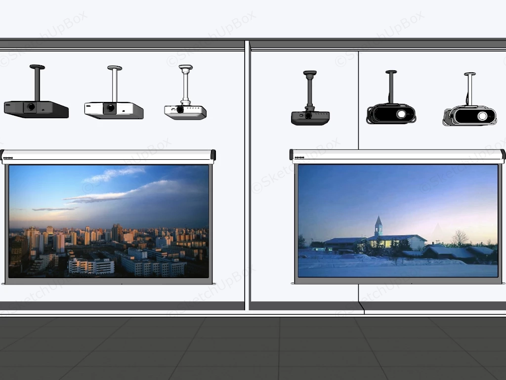 Projectors And Screens sketchup model preview - SketchupBox