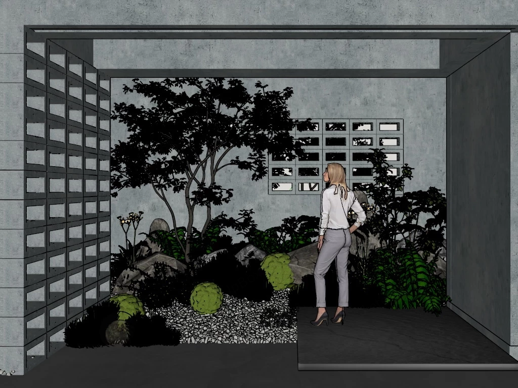 Indoor Garden Room Design sketchup model preview - SketchupBox