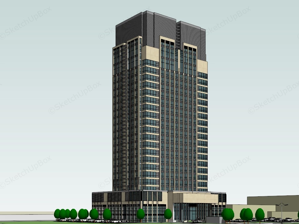 High Rise Office Building Facade sketchup model preview - SketchupBox