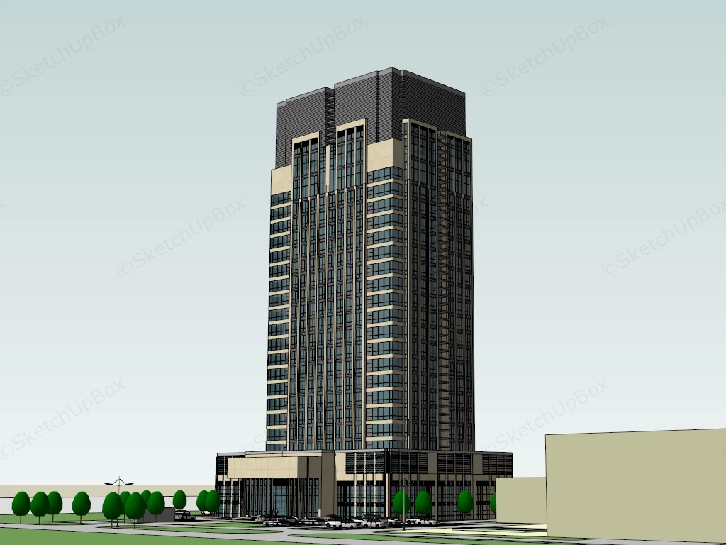 High Rise Office Building Facade sketchup model preview - SketchupBox