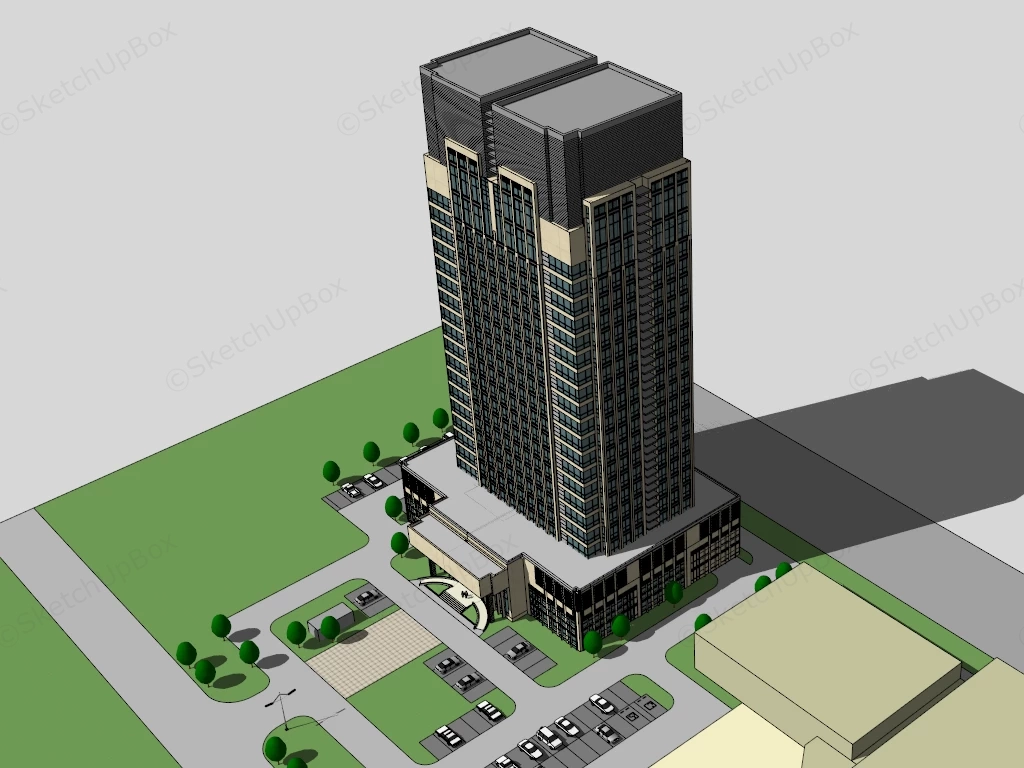 High Rise Office Building Facade sketchup model preview - SketchupBox