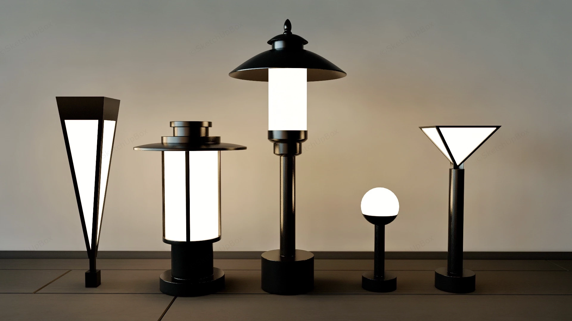 Yard Lawn Lights sketchup model preview - SketchupBox