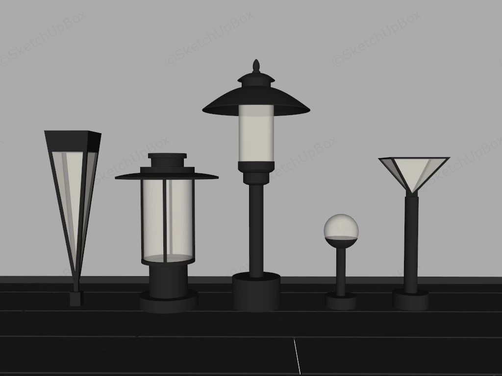 Yard Lawn Lights sketchup model preview - SketchupBox