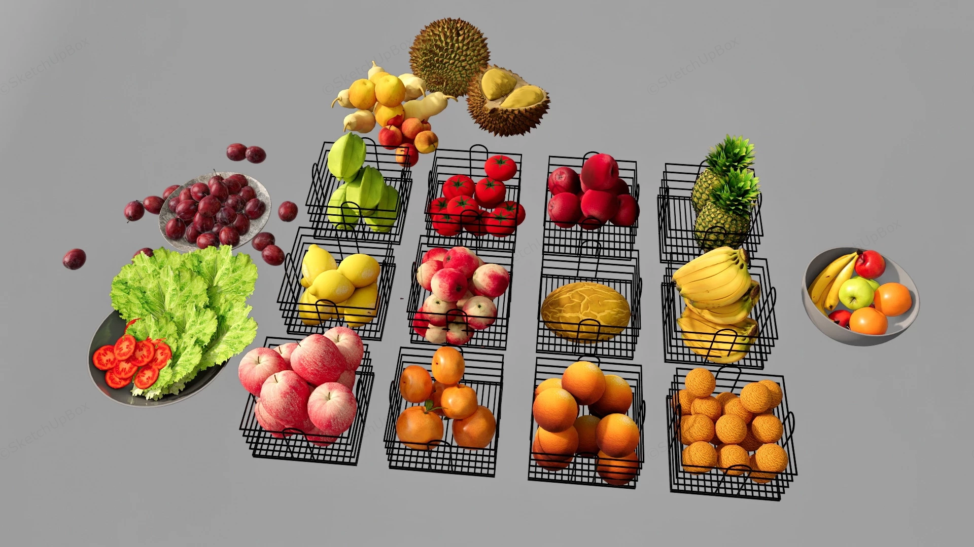 Fresh Fruits sketchup model preview - SketchupBox