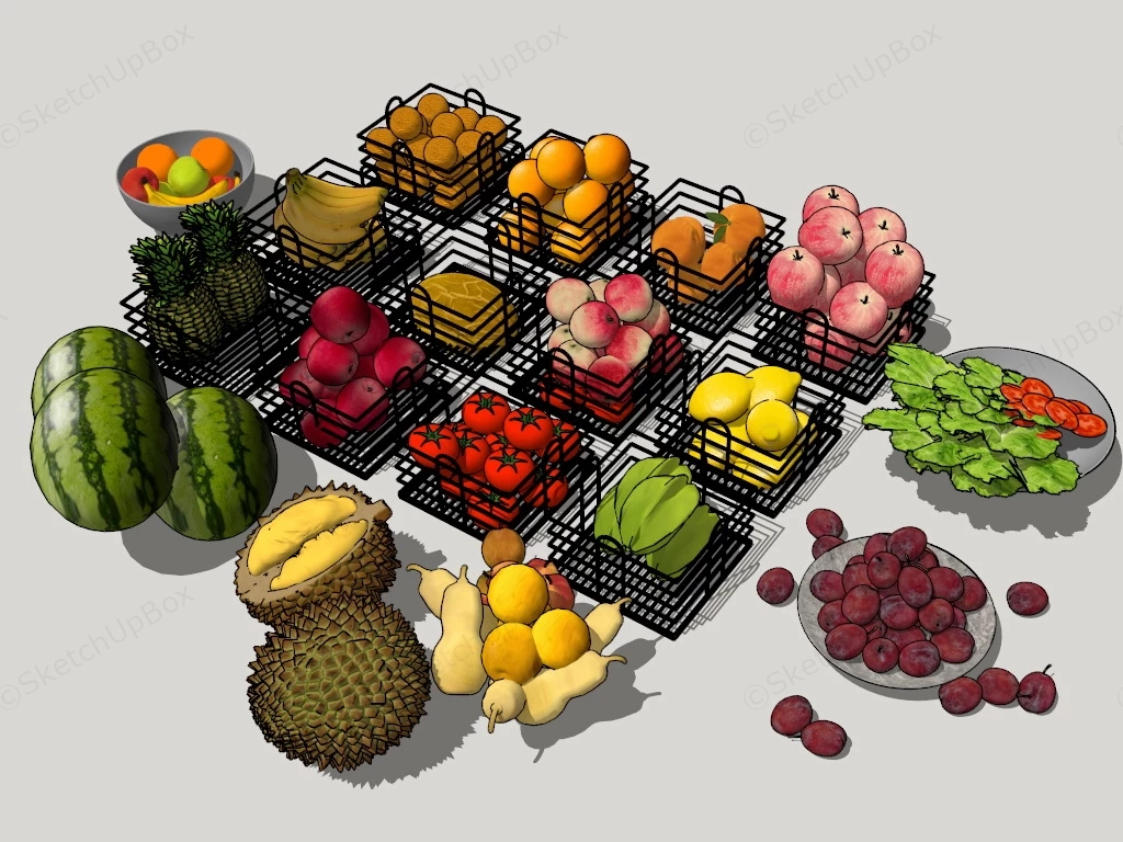 Fresh Fruits sketchup model preview - SketchupBox