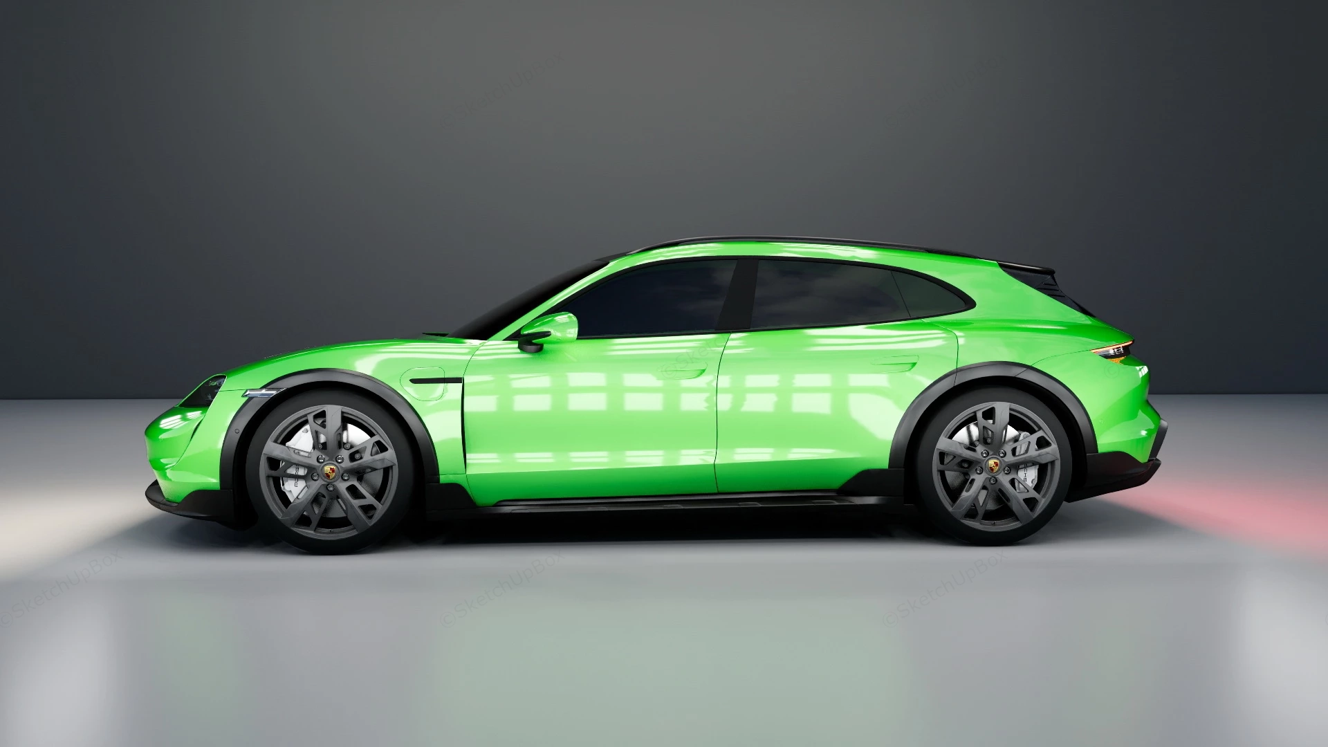 Porsche Taycan Turbo S Cross Turismo sketchup model preview - SketchupBox