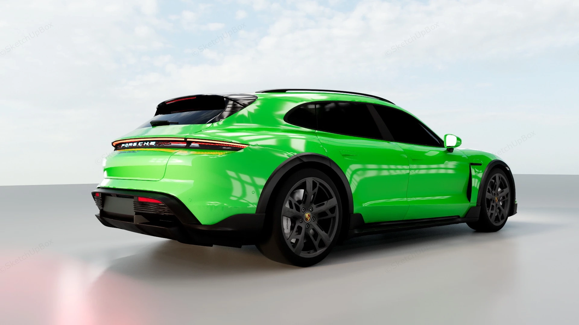 Porsche Taycan Turbo S Cross Turismo sketchup model preview - SketchupBox