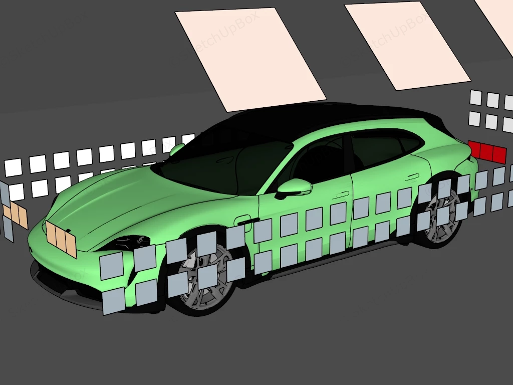 Porsche Taycan Turbo S Cross Turismo sketchup model preview - SketchupBox