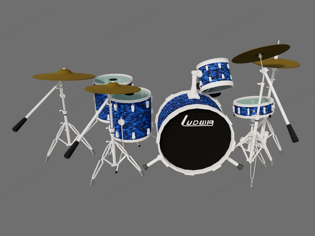 Ludwig Drum Set sketchup model preview - SketchupBox