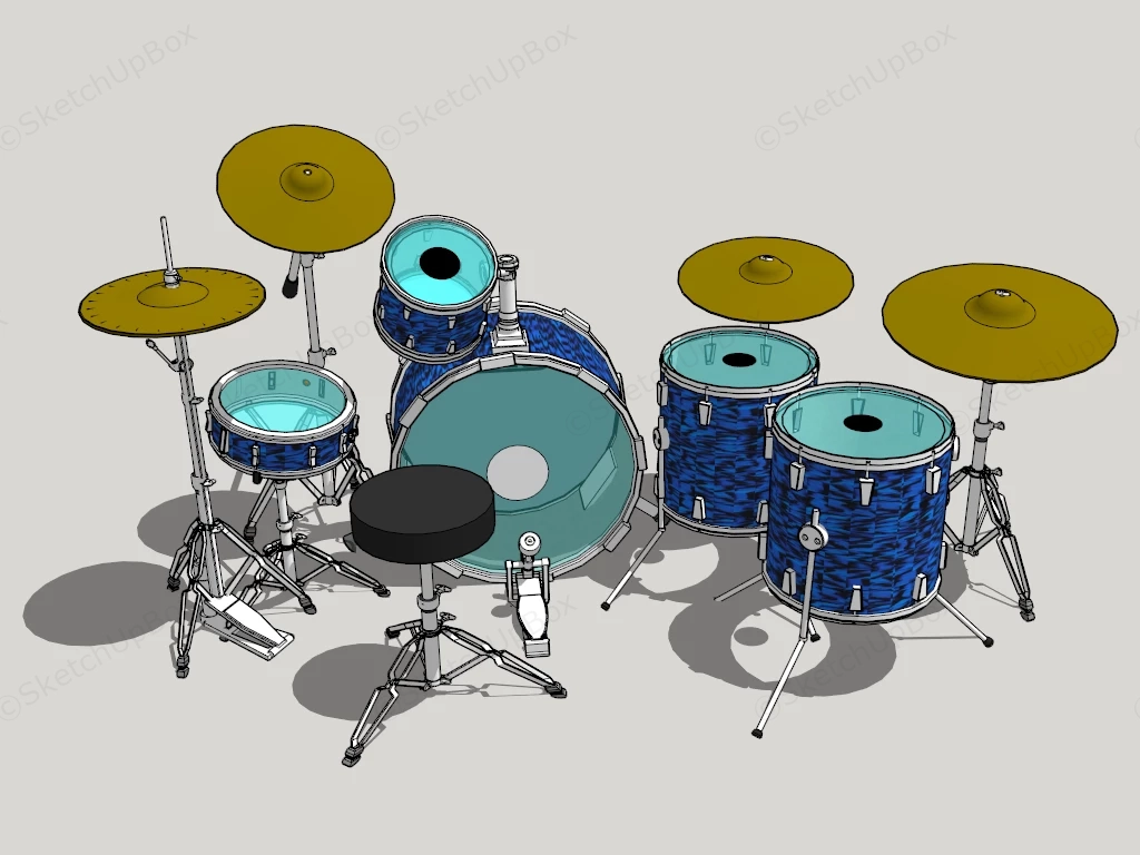 Ludwig Drum Set sketchup model preview - SketchupBox