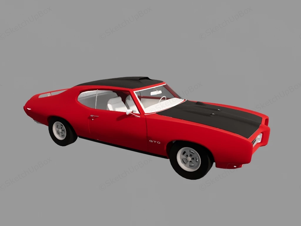 1969 Pontiac GTO Coupe sketchup model preview - SketchupBox
