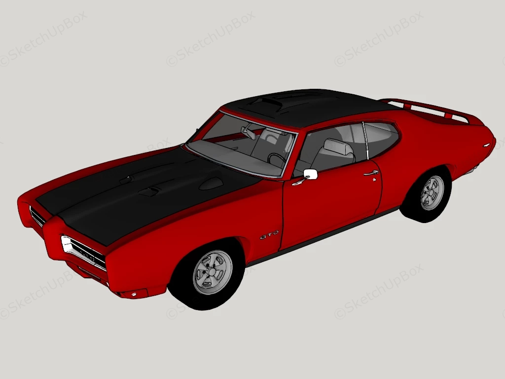 1969 Pontiac GTO Coupe sketchup model preview - SketchupBox