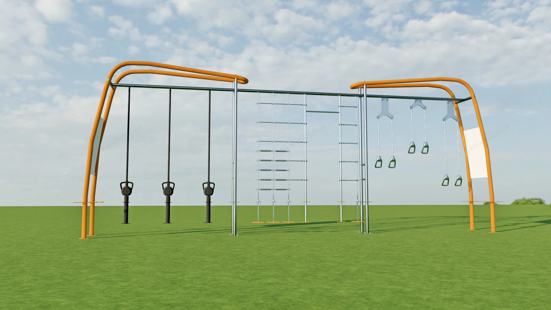 Outdoor Gym Equipment sketchup model preview - SketchupBox