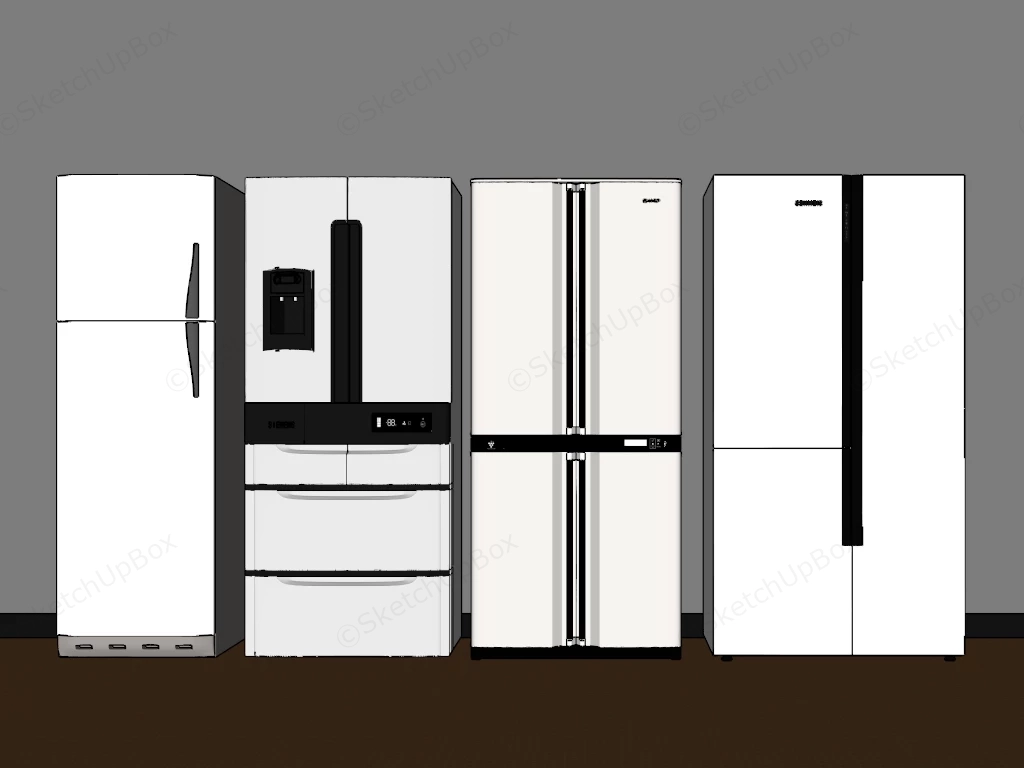 Residential Refrigerators sketchup model preview - SketchupBox