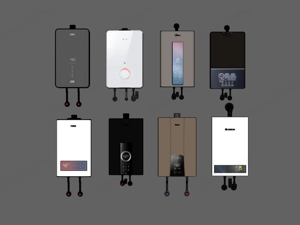 Instantaneous Gas Water Heaters sketchup model preview - SketchupBox