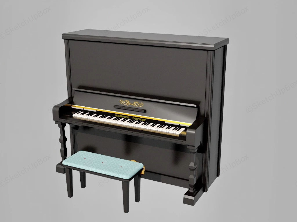 Andrew Barker Piano sketchup model preview - SketchupBox