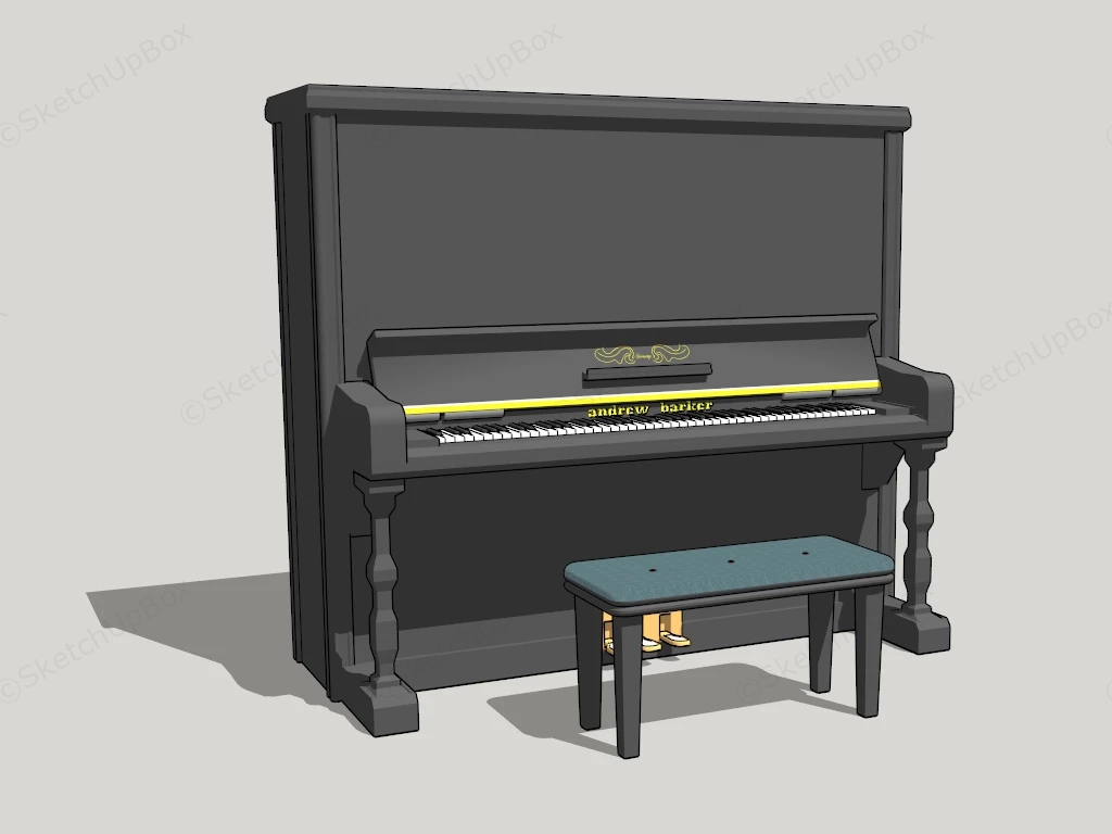 Andrew Barker Piano sketchup model preview - SketchupBox