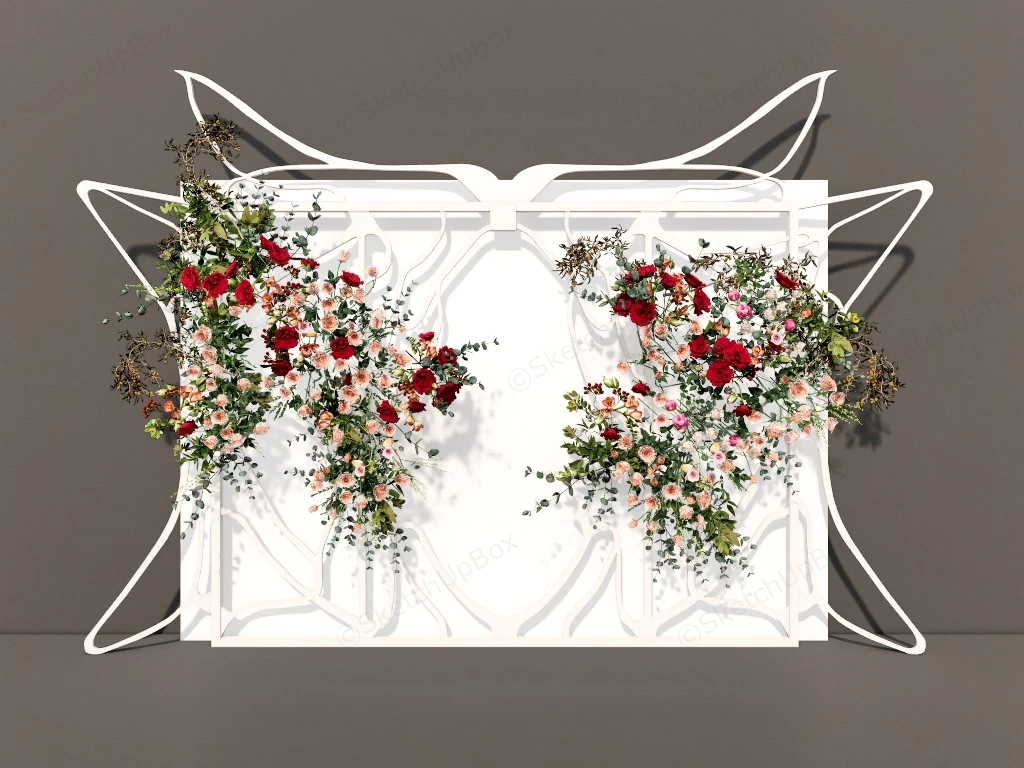 Flower Butterfly Wall Decoration sketchup model preview - SketchupBox