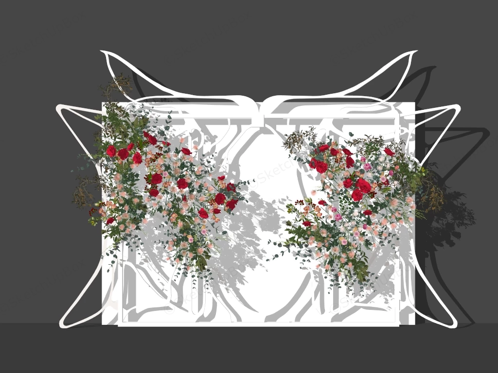 Flower Butterfly Wall Decoration sketchup model preview - SketchupBox