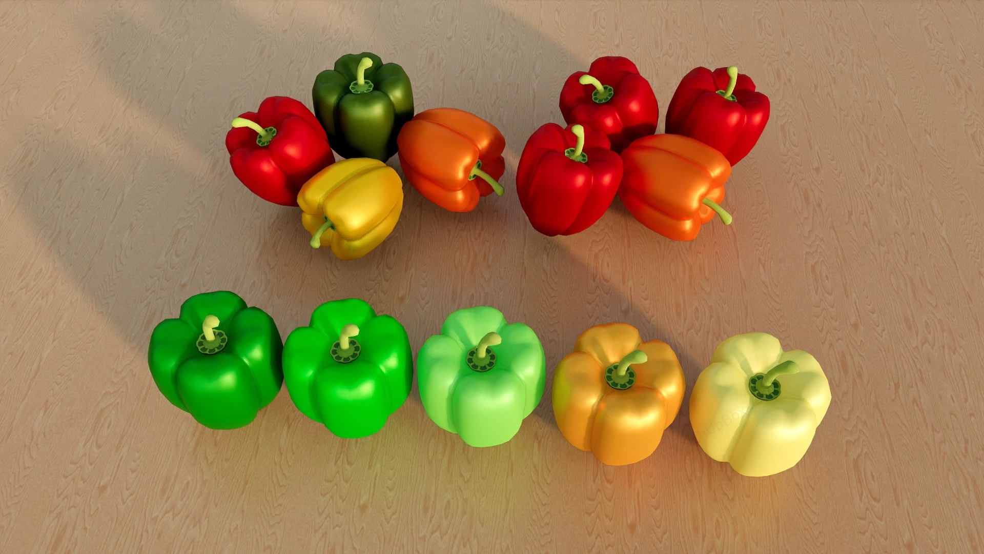 Sweet Bell Peppers sketchup model preview - SketchupBox