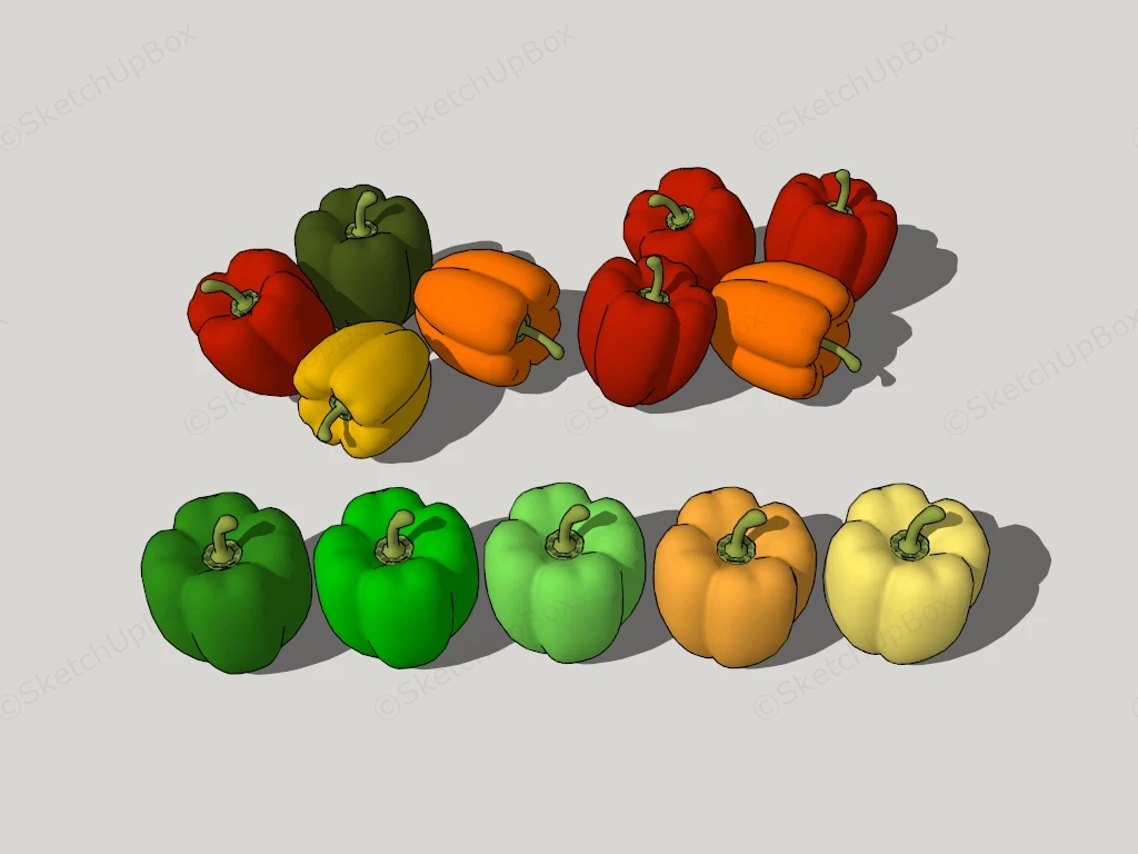 Sweet Bell Peppers sketchup model preview - SketchupBox