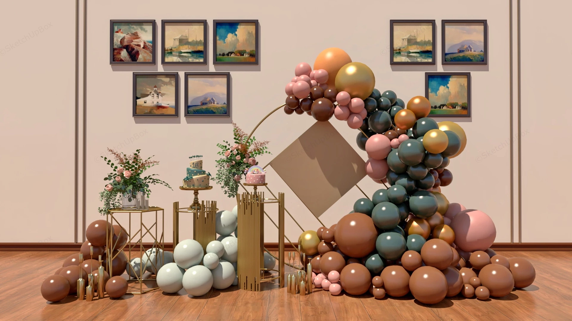 16th Birthday Party Decorations sketchup model preview - SketchupBox