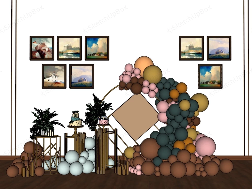 16th Birthday Party Decorations sketchup model preview - SketchupBox