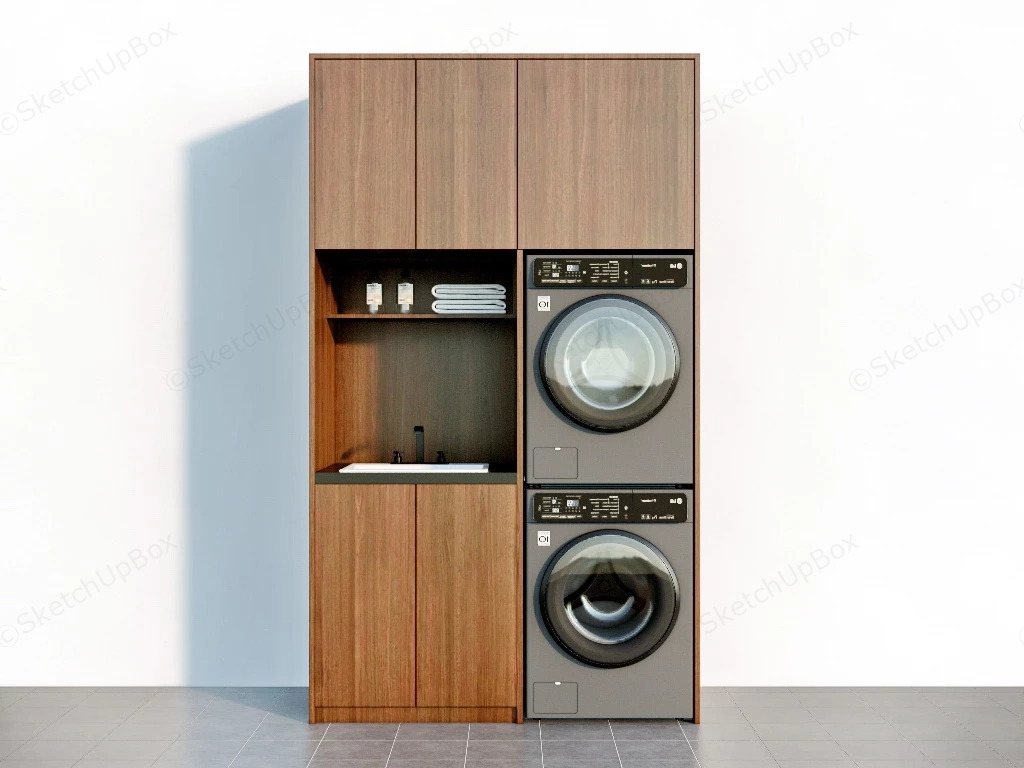 Stackable Washer Dryer Cabinet sketchup model preview - SketchupBox