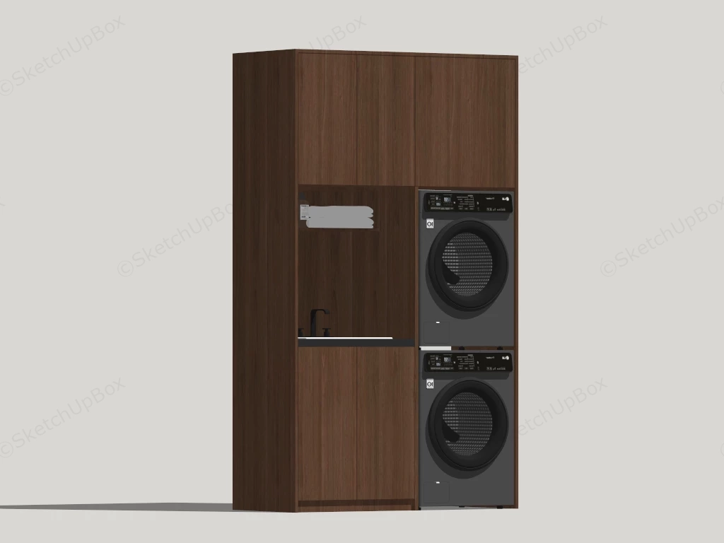 Stackable Washer Dryer Cabinet sketchup model preview - SketchupBox