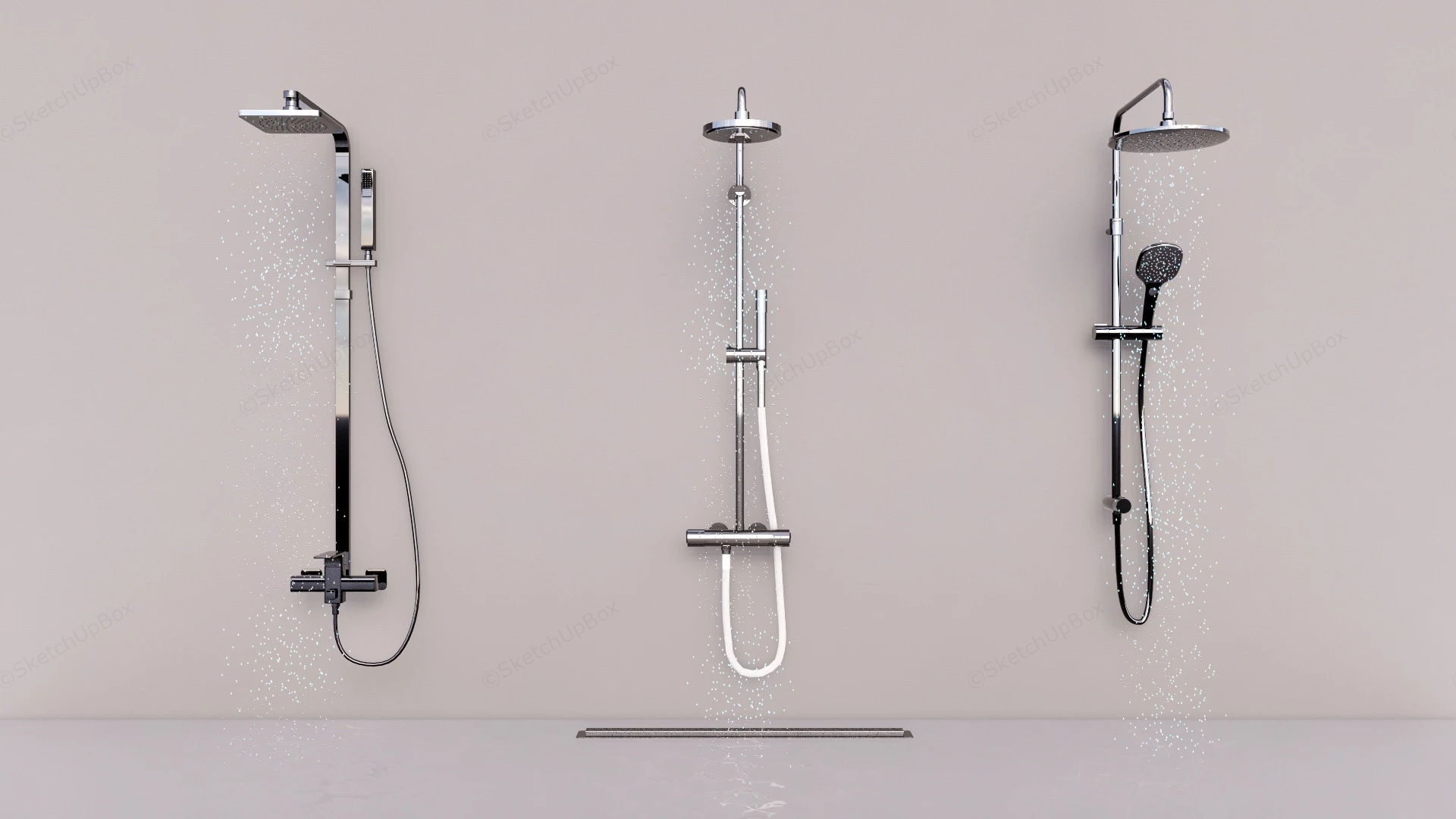 Shower Fixture Systems sketchup model preview - SketchupBox