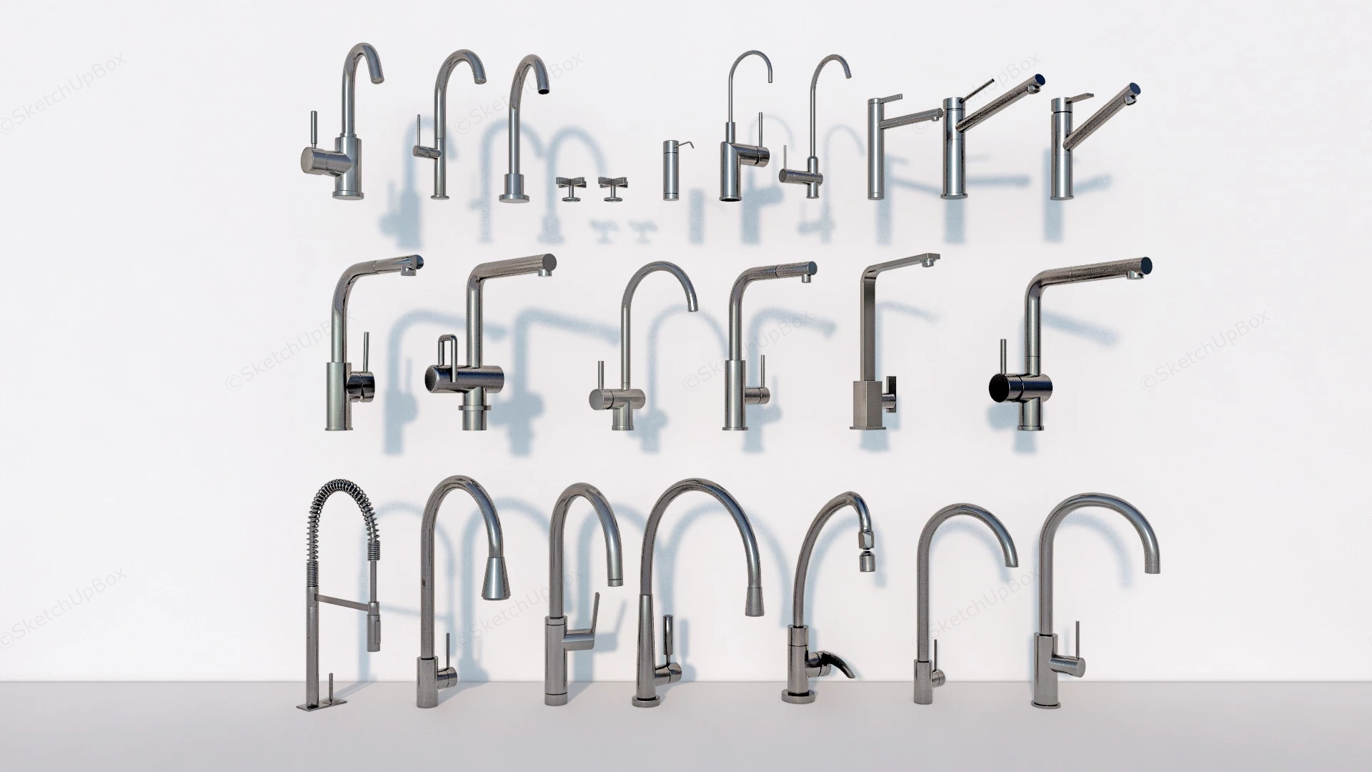 Contemporary Kitchen Faucets sketchup model preview - SketchupBox