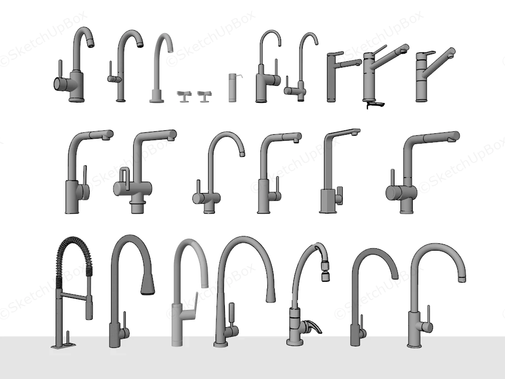 Contemporary Kitchen Faucets sketchup model preview - SketchupBox