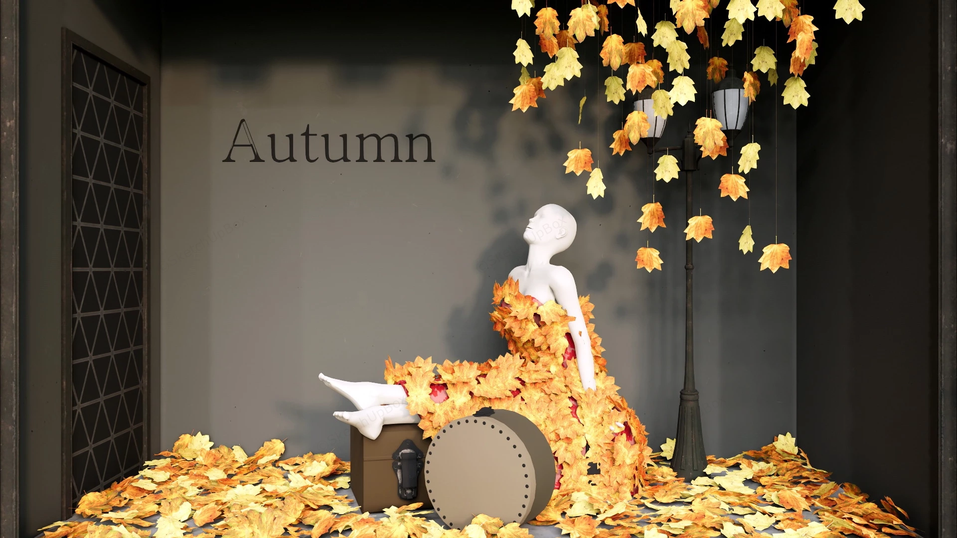 Autumn Shop Window Display sketchup model preview - SketchupBox