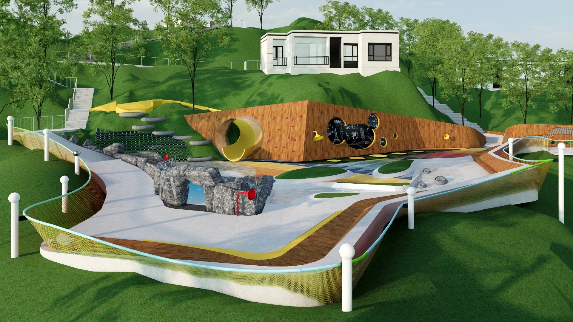 Mountain Resort Adventure Playground sketchup model preview - SketchupBox