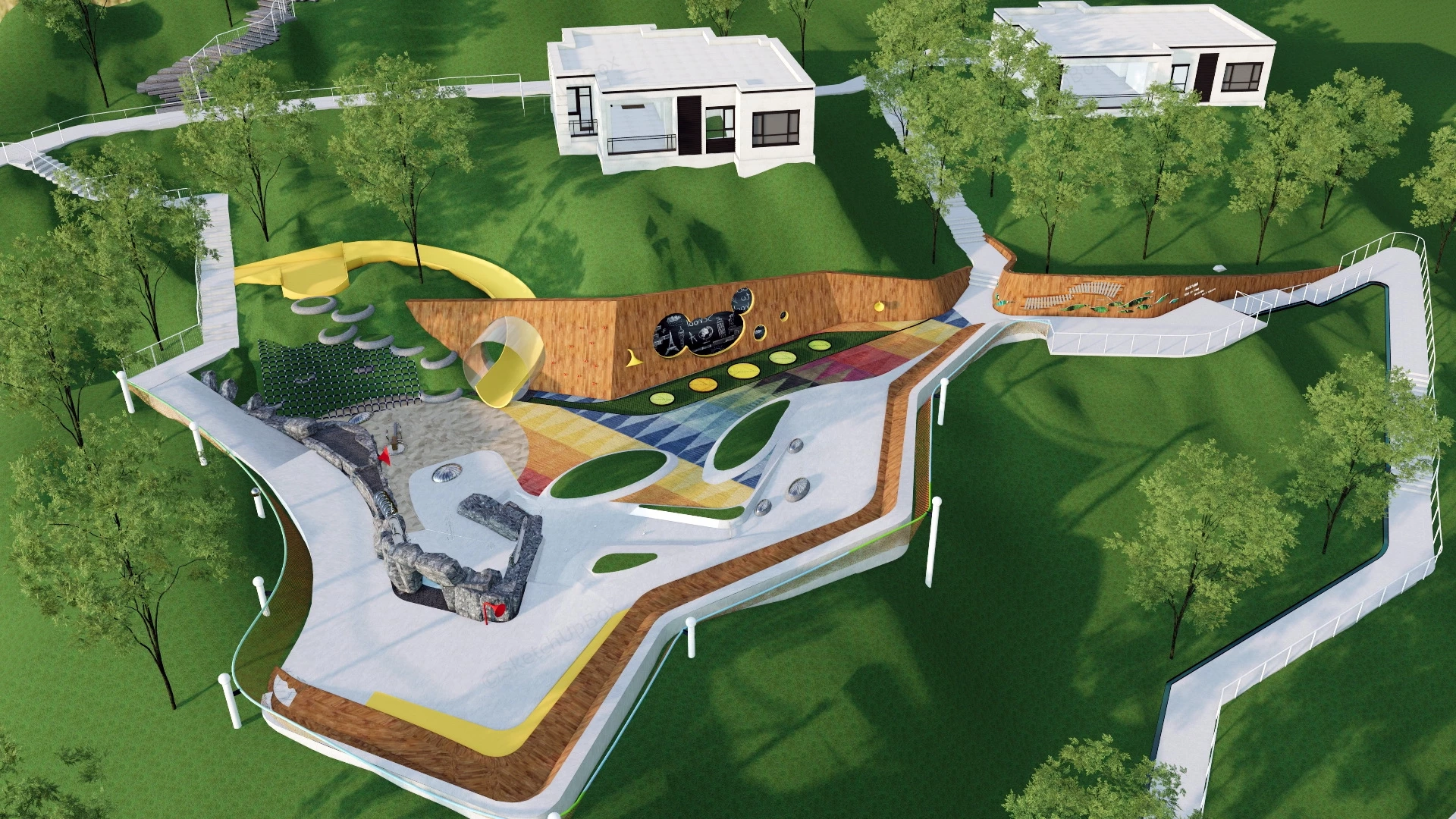 Mountain Resort Adventure Playground sketchup model preview - SketchupBox