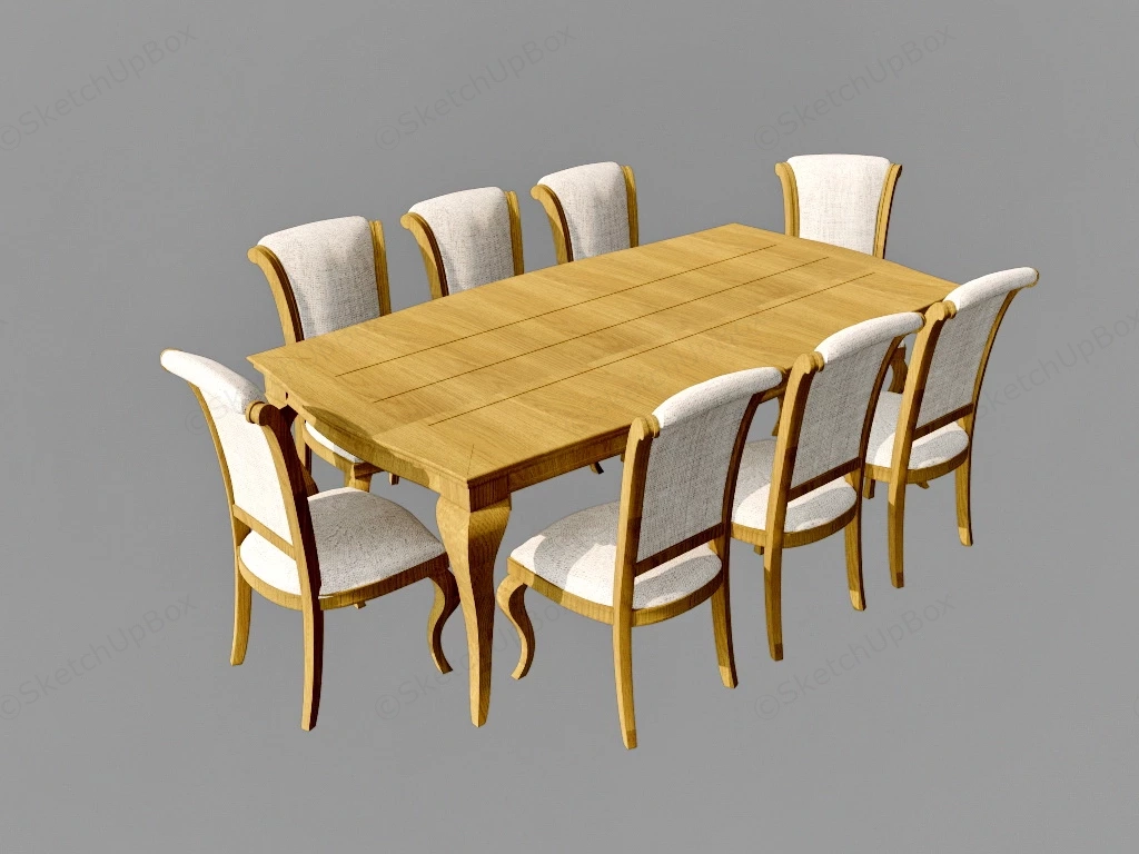 9 Piece Dining Set sketchup model preview - SketchupBox